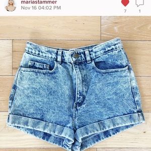 American appeal acid wash high waisted shorts